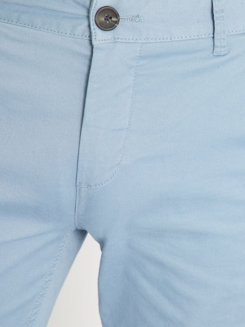 Pantalon chino slim bleu denim - Kiabi