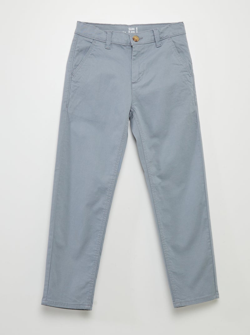 Pantalon chino slim Bleu gris - Kiabi