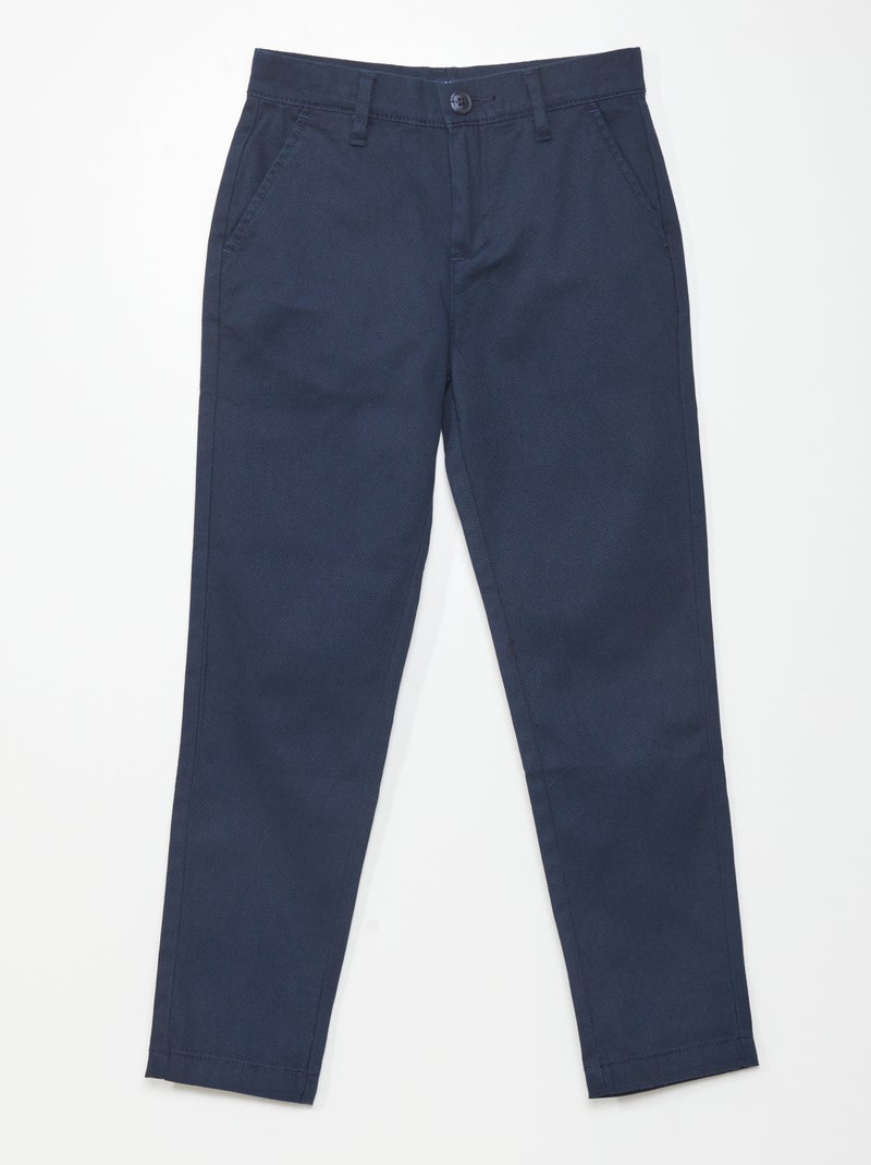 Pantalon chino slim bleu marine - Kiabi