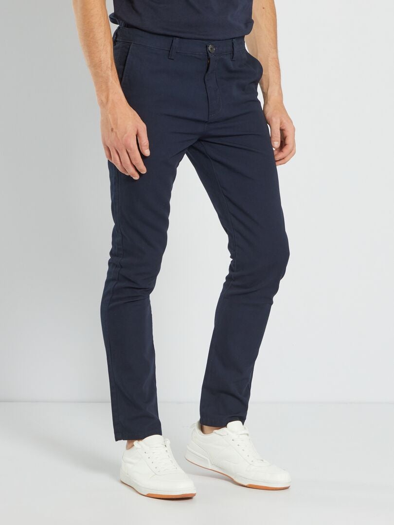 Pantalon Chino Slim - Bleu Marine - Kiabi - 12.00€