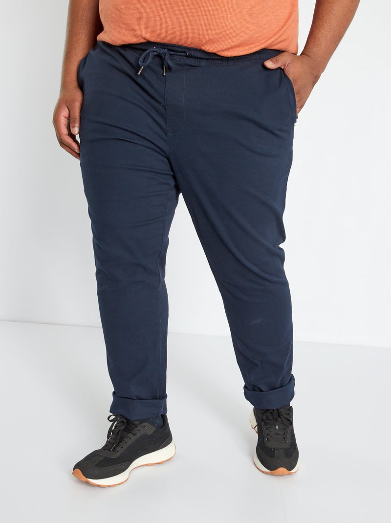 Pantalon chino slim bleu marine - Kiabi