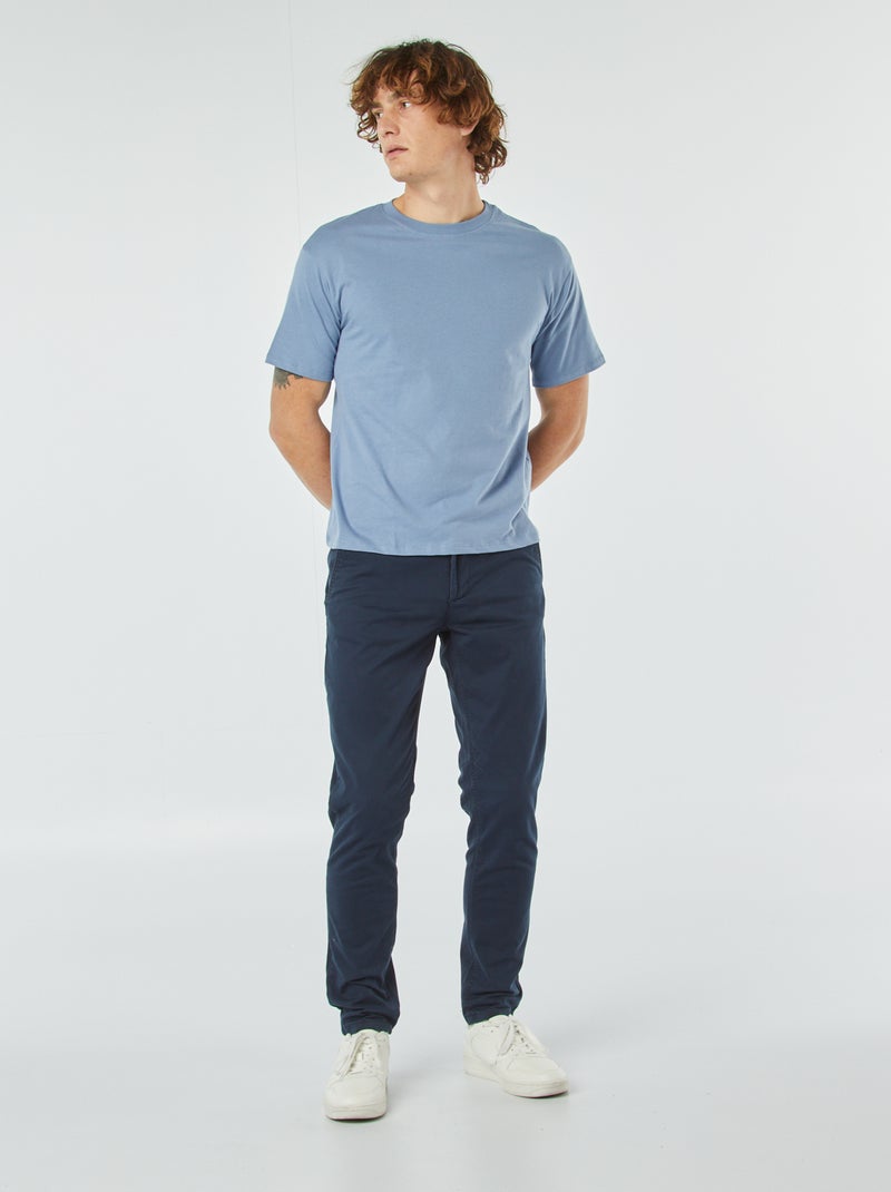 Pantalon chino slim Bleu - Kiabi