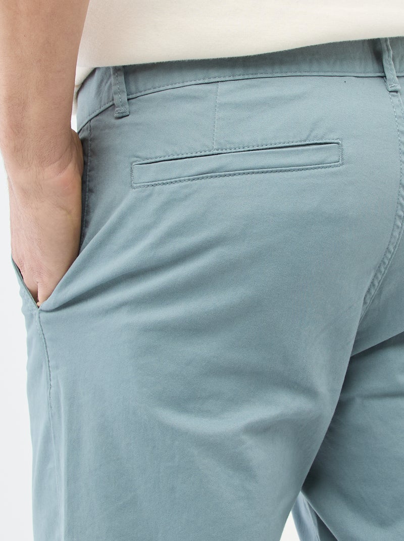 Pantalon chino slim Bleu/vert - Kiabi
