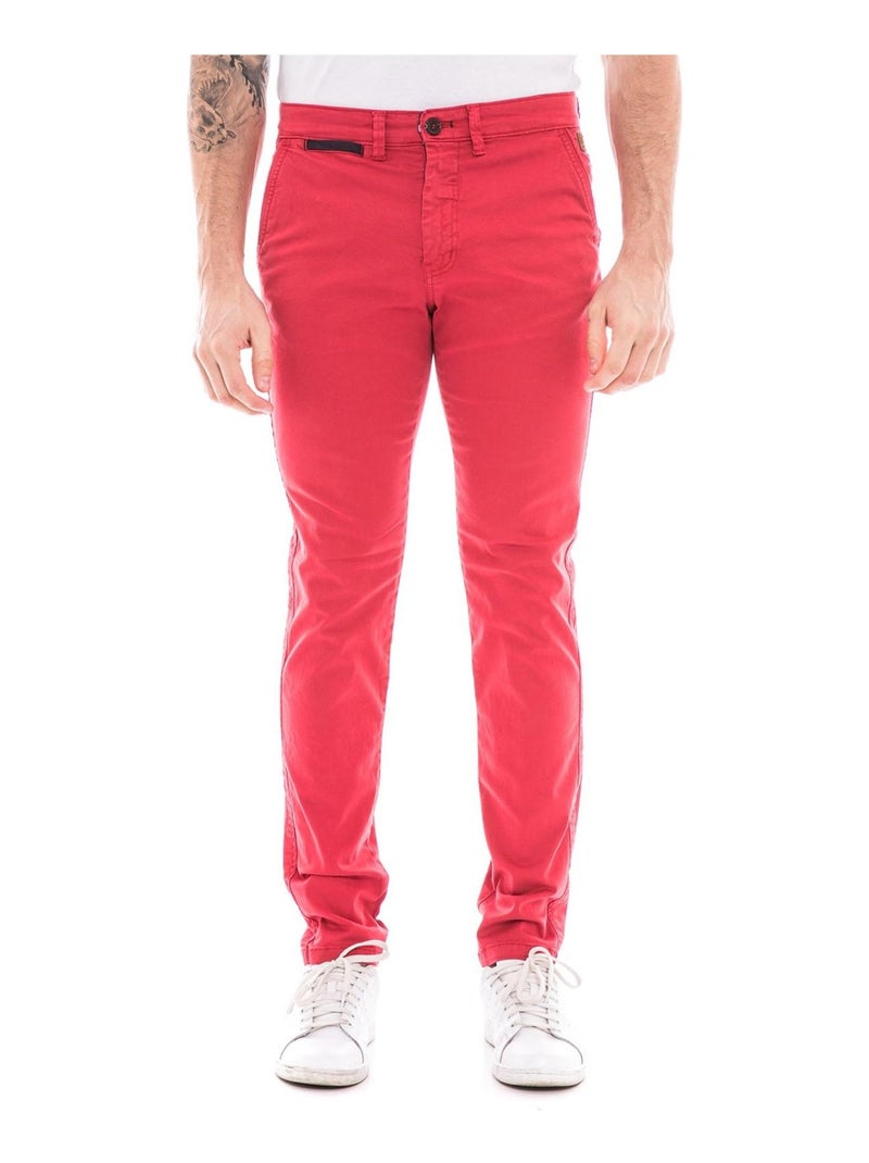 Pantalon chino slim CARLTON Rouge - Kiabi
