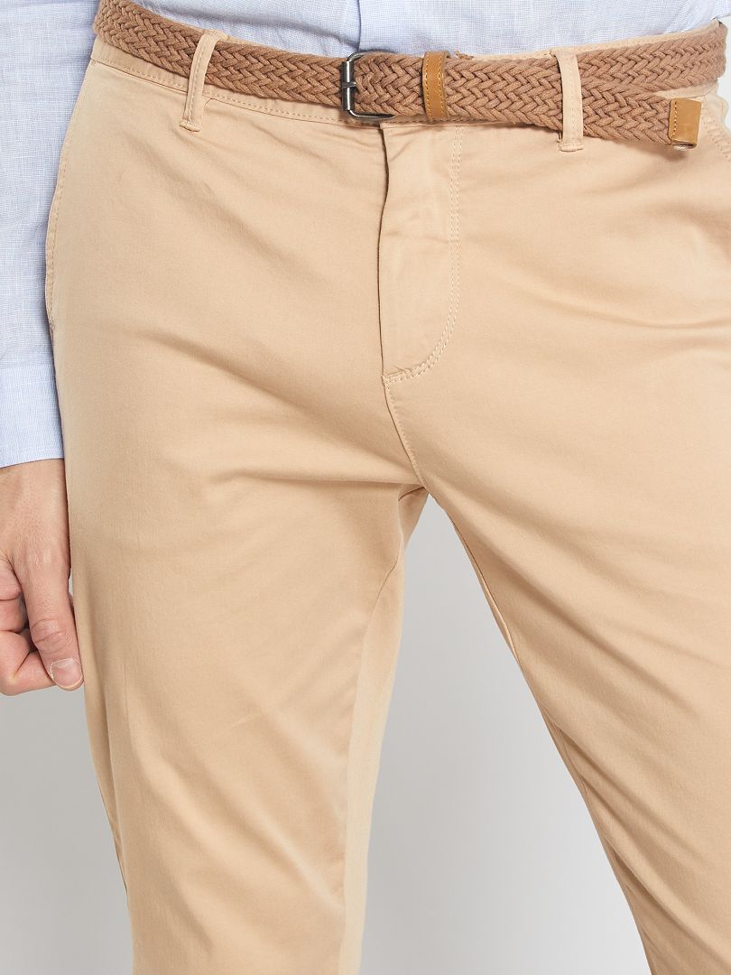 Pantalon chino slim L30 - beige - Kiabi - 13.60€