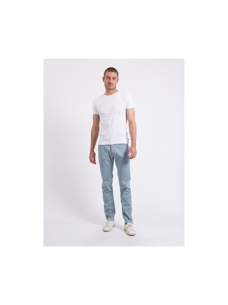Pantalon chino slim CODY Bleu ciel - Kiabi