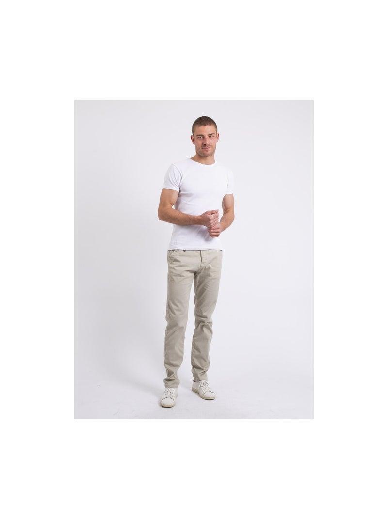 Pantalon chino slim CODY Ecru - Kiabi