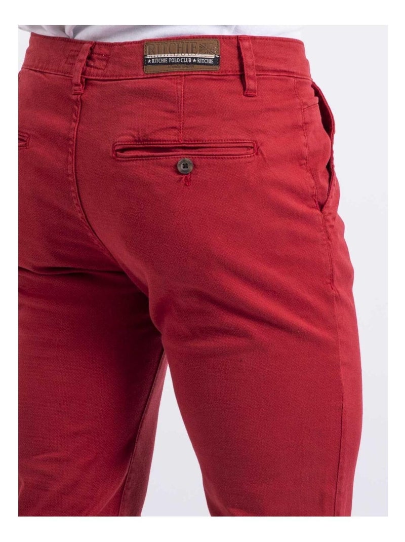 Pantalon chino slim CODY Rouge - Kiabi