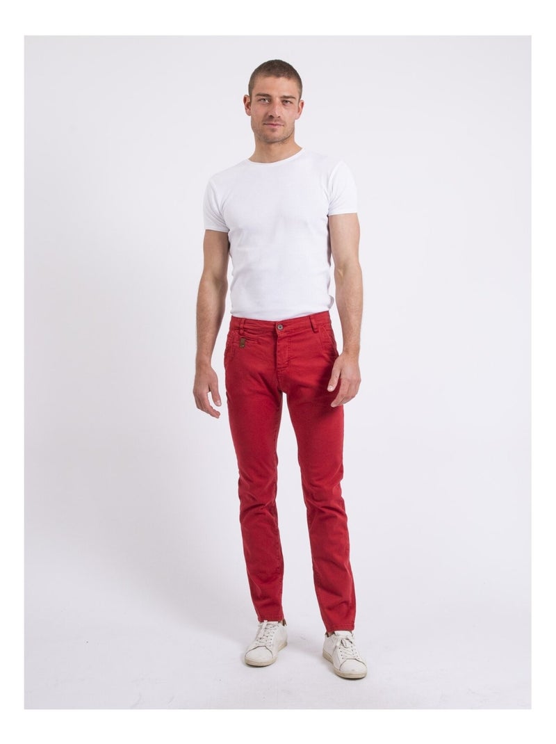 Pantalon chino slim CODY Rouge - Kiabi