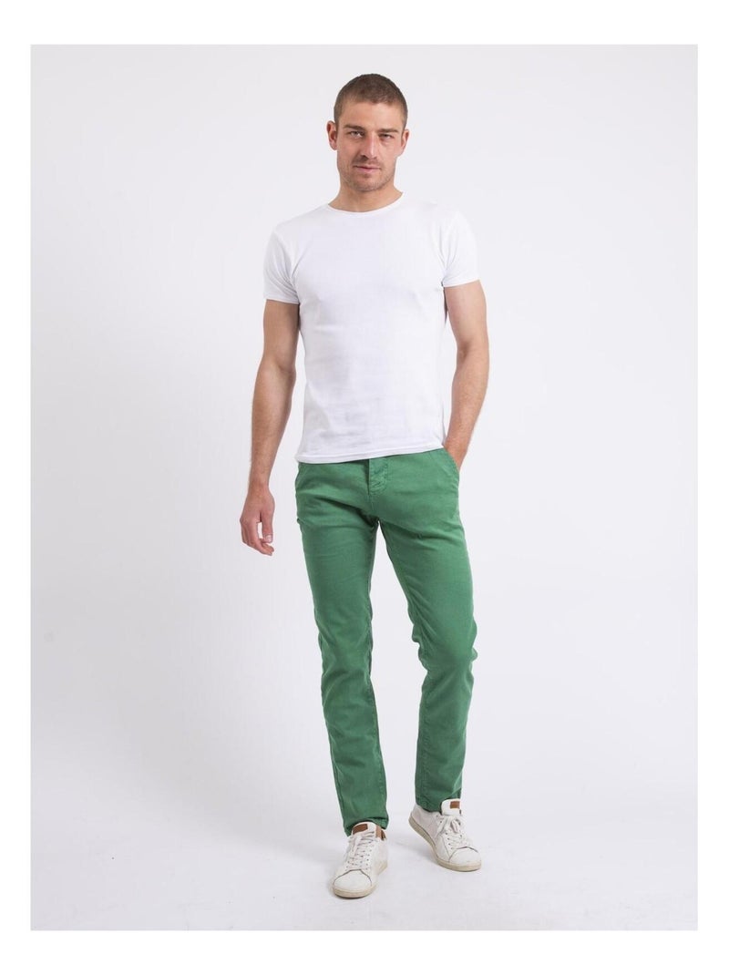 Pantalon chino slim CODY Vert - Kiabi