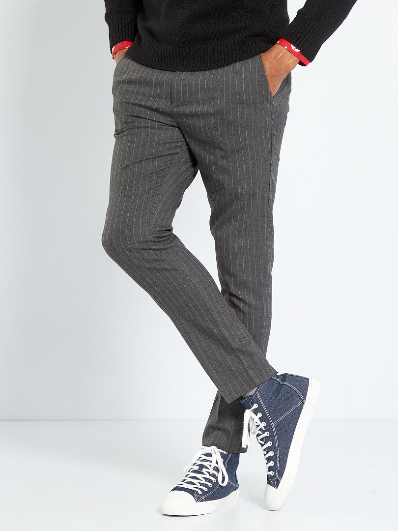 Pantalon chino slim effet lainage gris foncé Kiabi 20.00€
