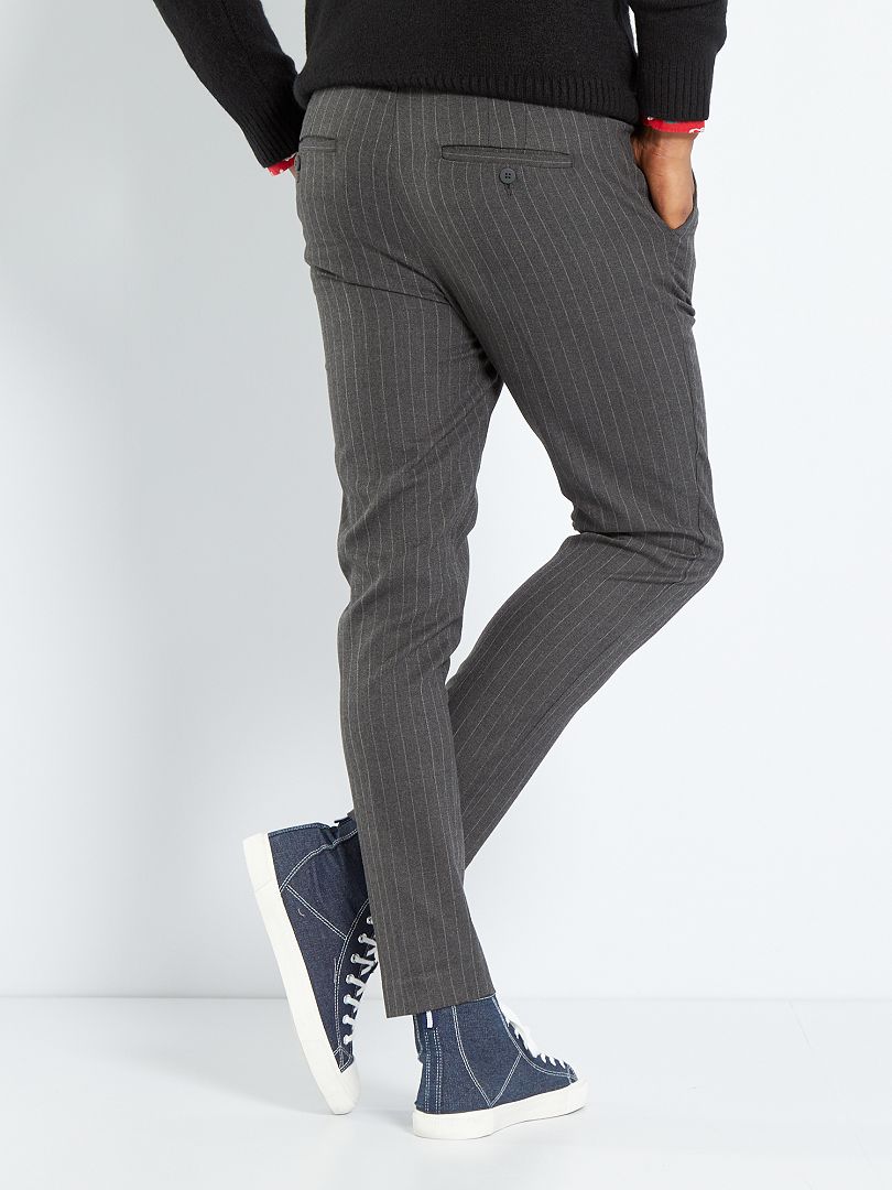 Pantalon chino slim effet lainage gris foncé Kiabi 20.00€
