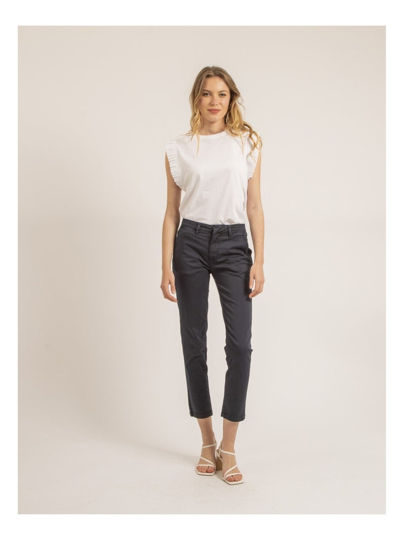 Pantalon chino slim EILYN Bleu marine - Kiabi