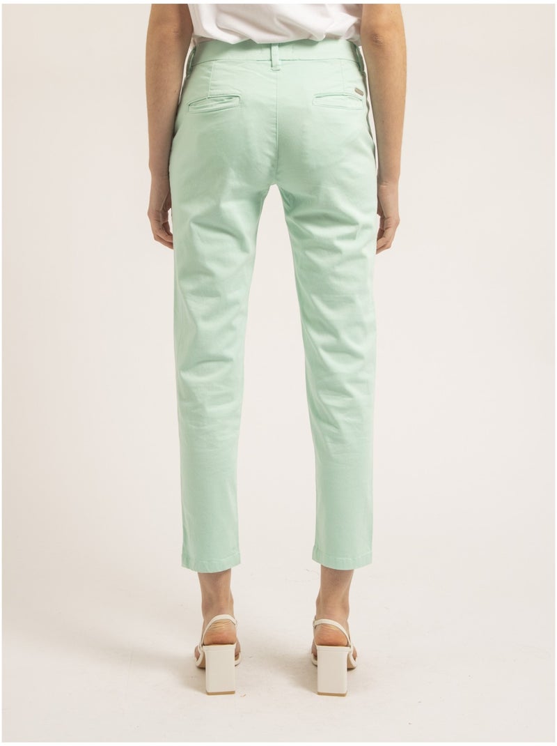 Pantalon chino slim EILYN Vert d'eau - Kiabi