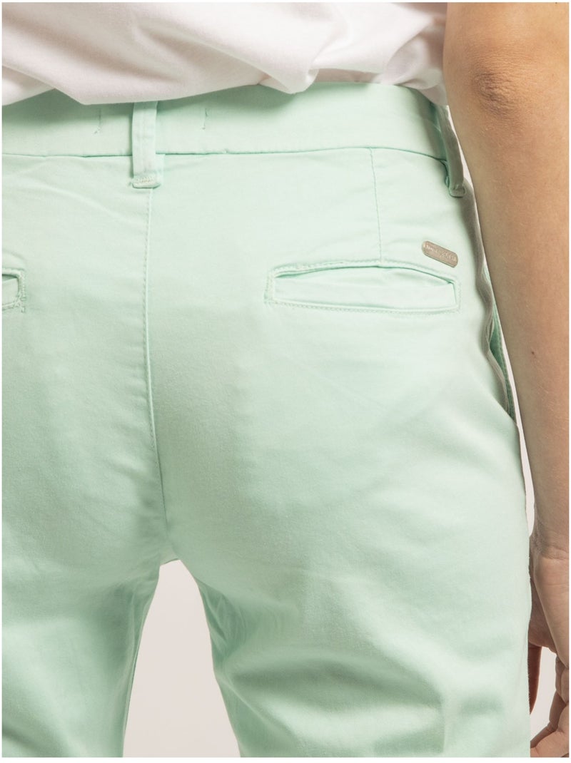 Pantalon chino slim EILYN Vert d'eau - Kiabi