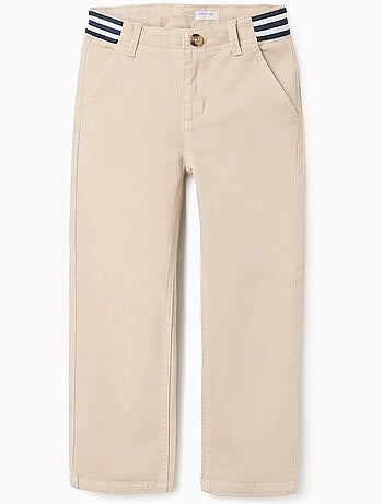 Pantalon chino slim en sergé avec bande rayée