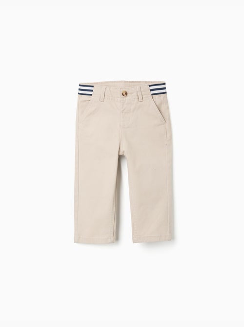 Pantalon chino slim en sergé avec bande rayée - Kiabi