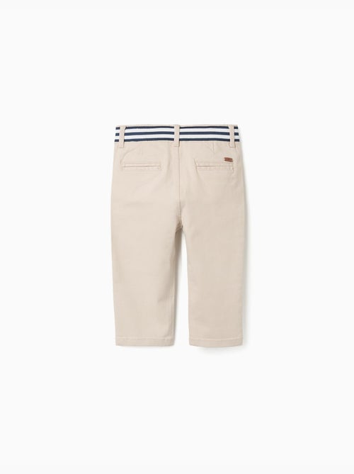 Pantalon chino slim en sergé avec bande rayée - Kiabi
