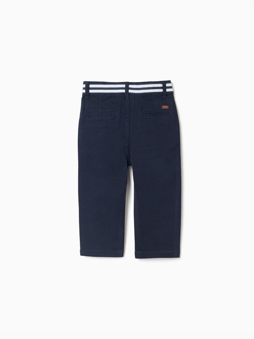 Pantalon chino slim en sergé avec bande rayée - Kiabi