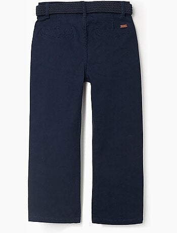 Pantalon chino slim en sergé avec ceinture