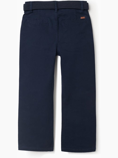 Pantalon chino slim en sergé avec ceinture - Kiabi