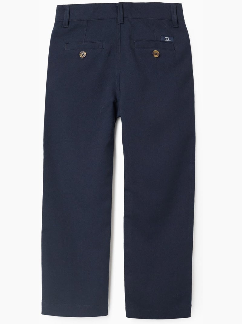 Pantalon chino slim en sergé You&Me Bleu foncé - Kiabi