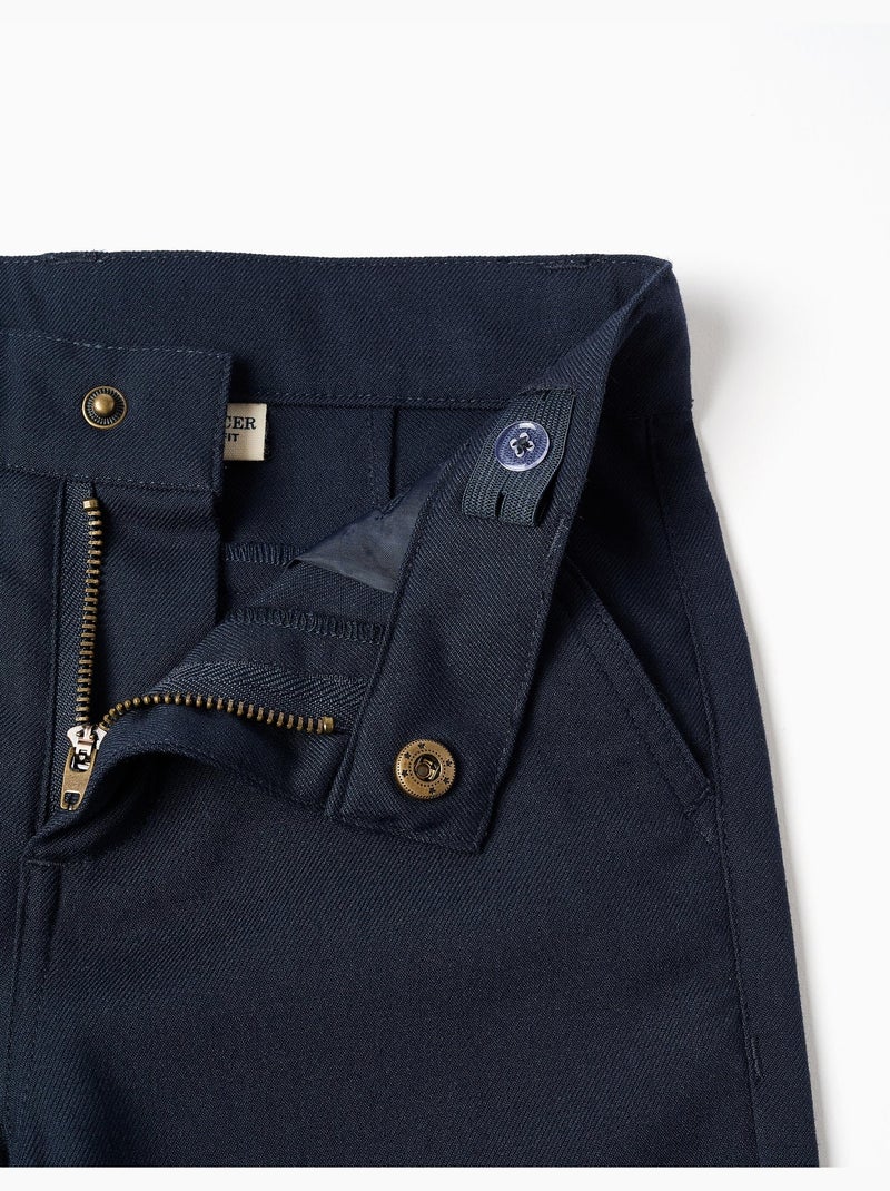 Pantalon chino slim en sergé You&Me Bleu foncé - Kiabi