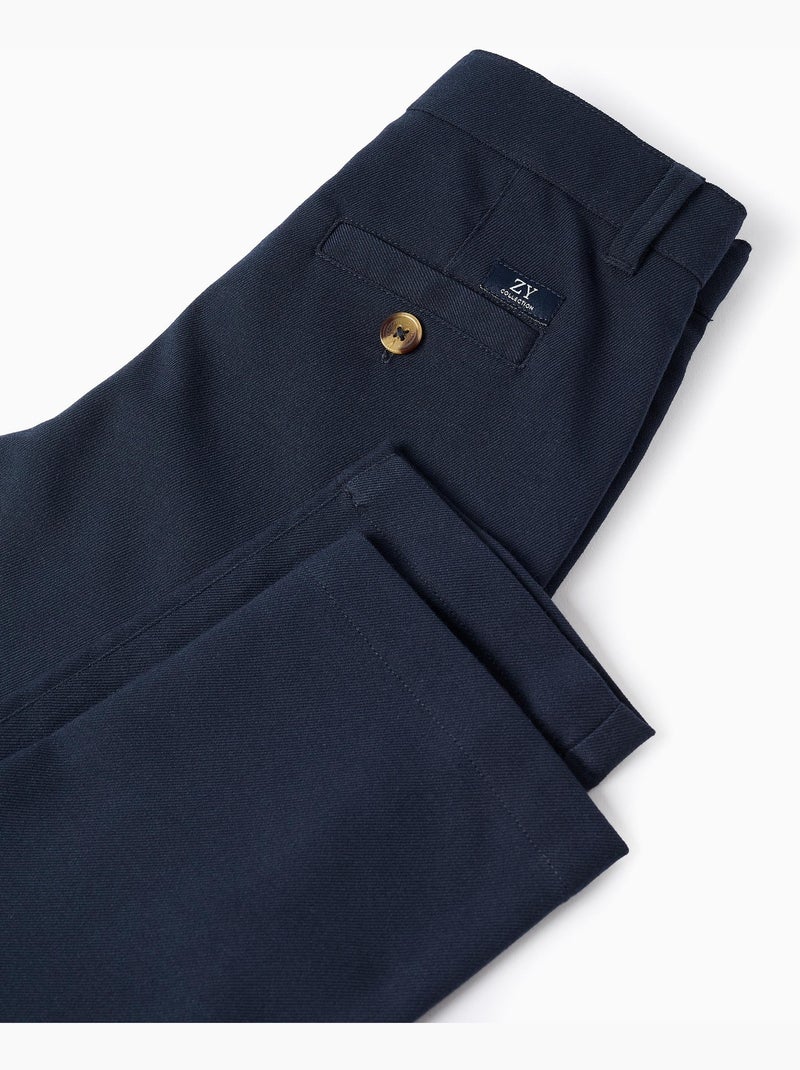 Pantalon chino slim en sergé You&Me Bleu foncé - Kiabi