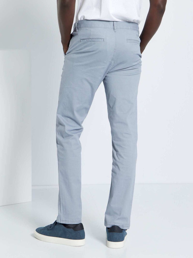 Pantalon chino slim Gris bleu - Kiabi