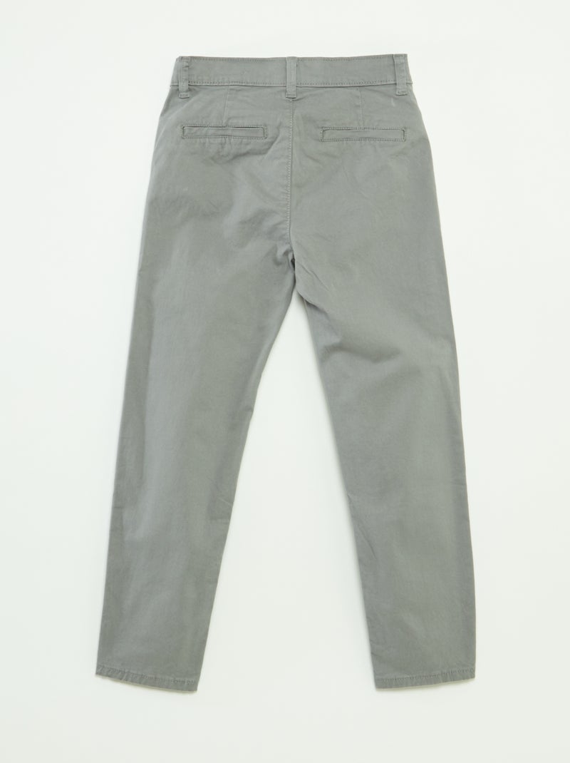Pantalon chino slim GRIS - Kiabi