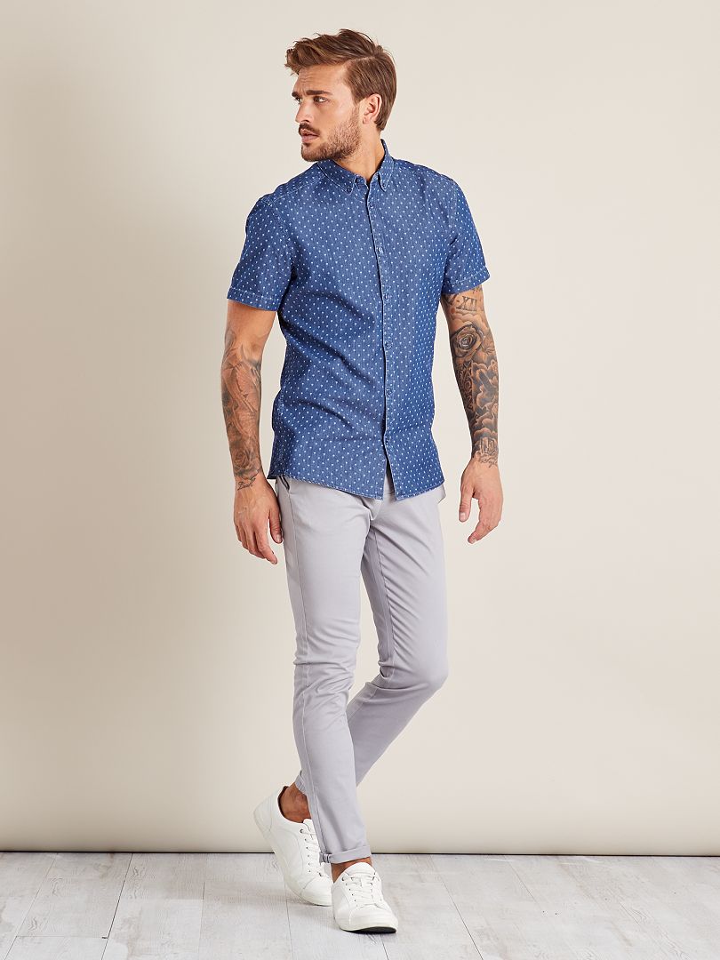 Pantalon chino slim gris clair Kiabi 15.00€