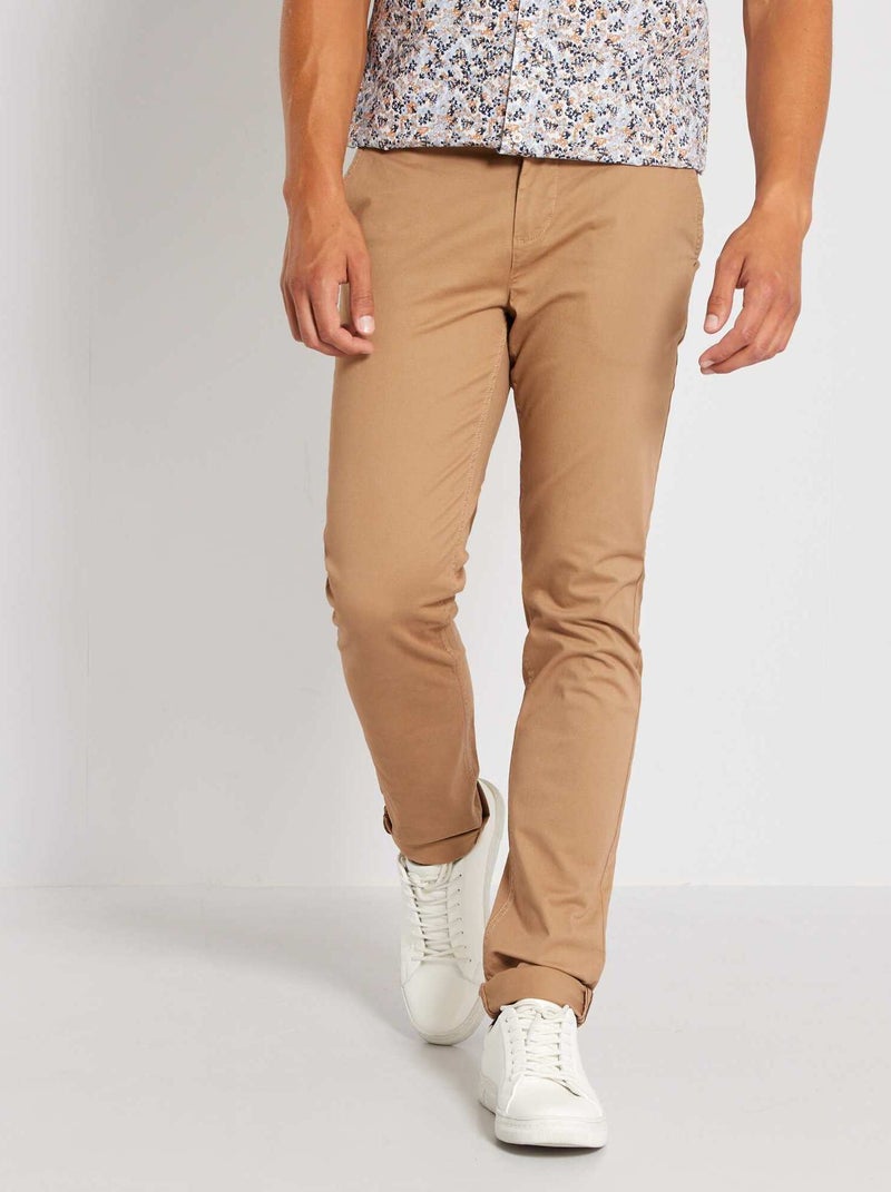 Pantalon chino slim L30 beige - Kiabi