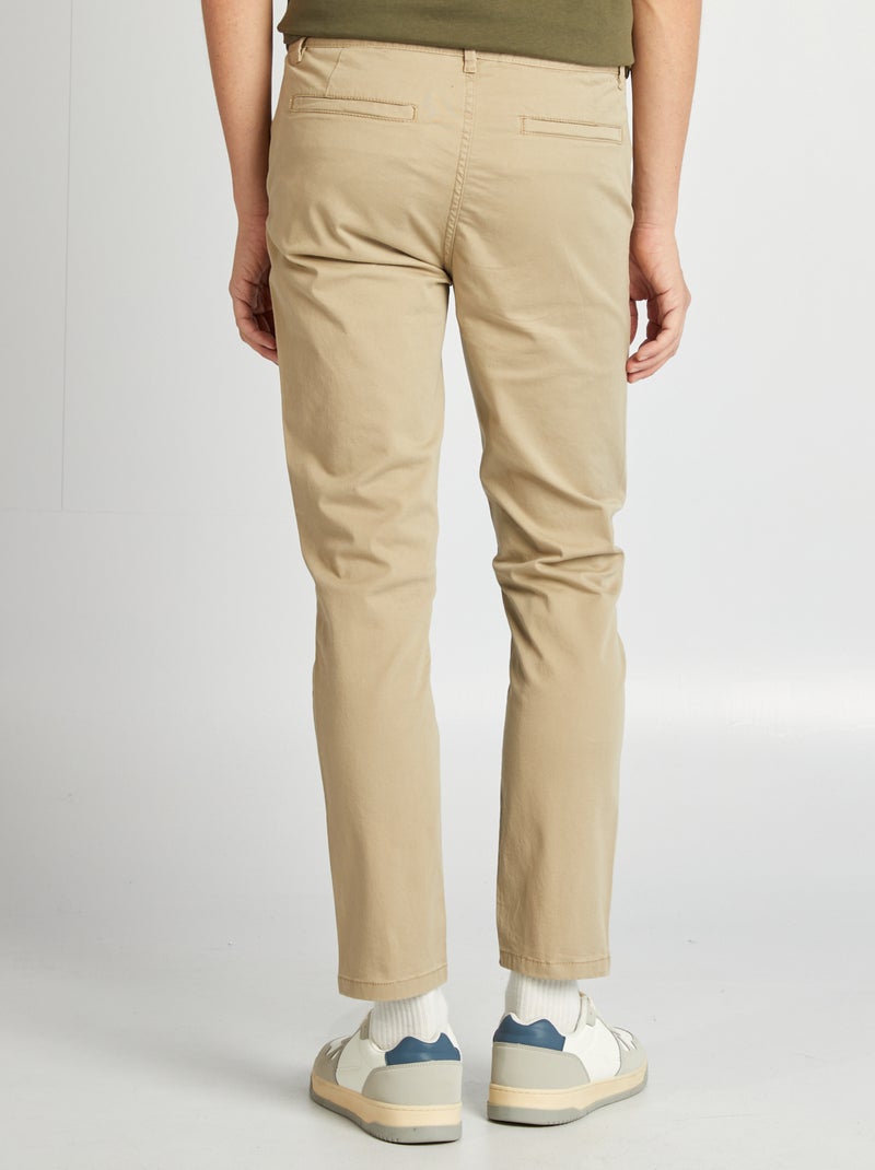 Pantalon chino slim L30 Beige - Kiabi