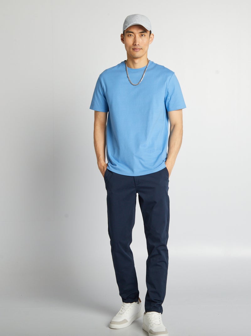 Pantalon chino slim L30 bleu marine - Kiabi