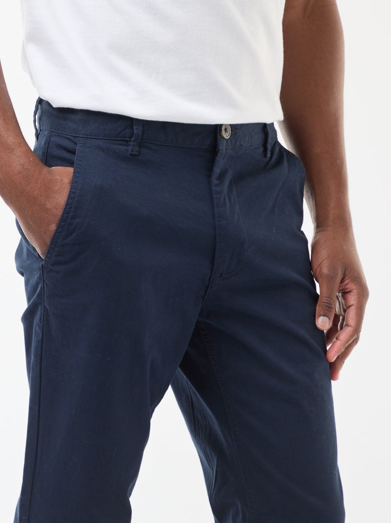 Pantalon chino slim L30 Bleu marine - Kiabi