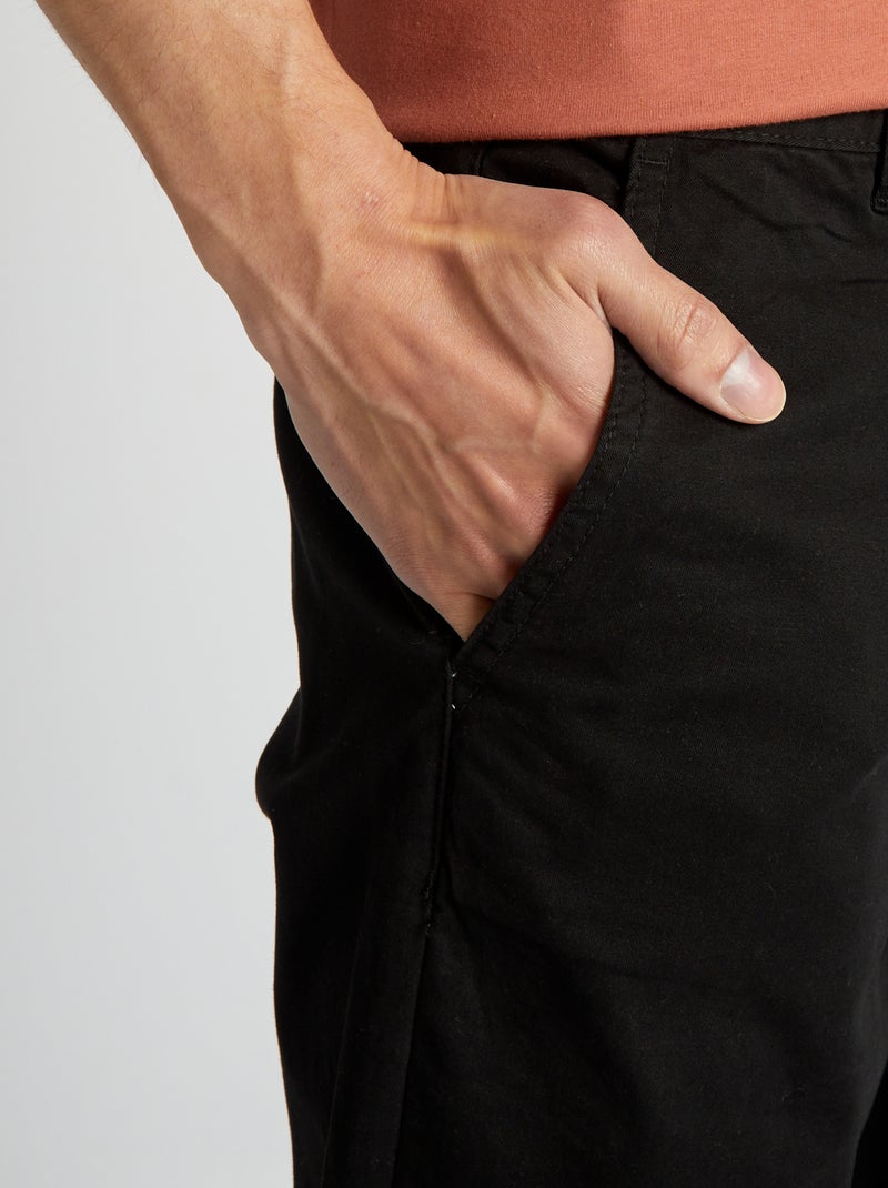 Pantalon chino slim L30 noir - Kiabi