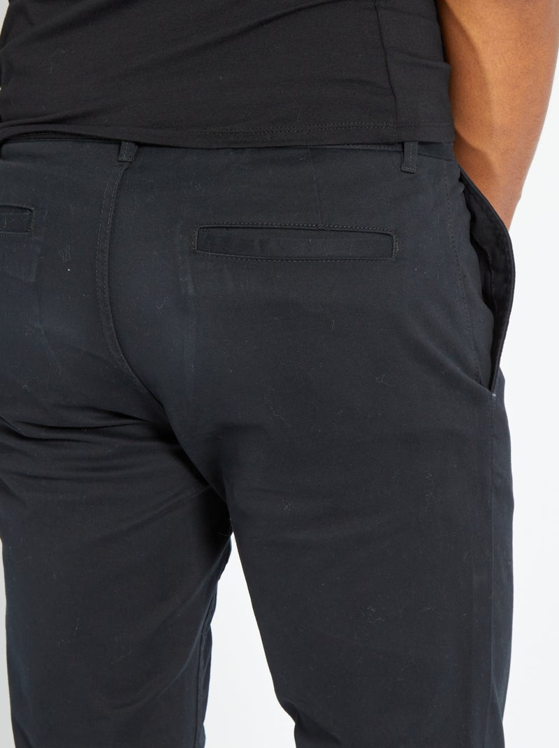 Pantalon chino slim L30 noir - Kiabi