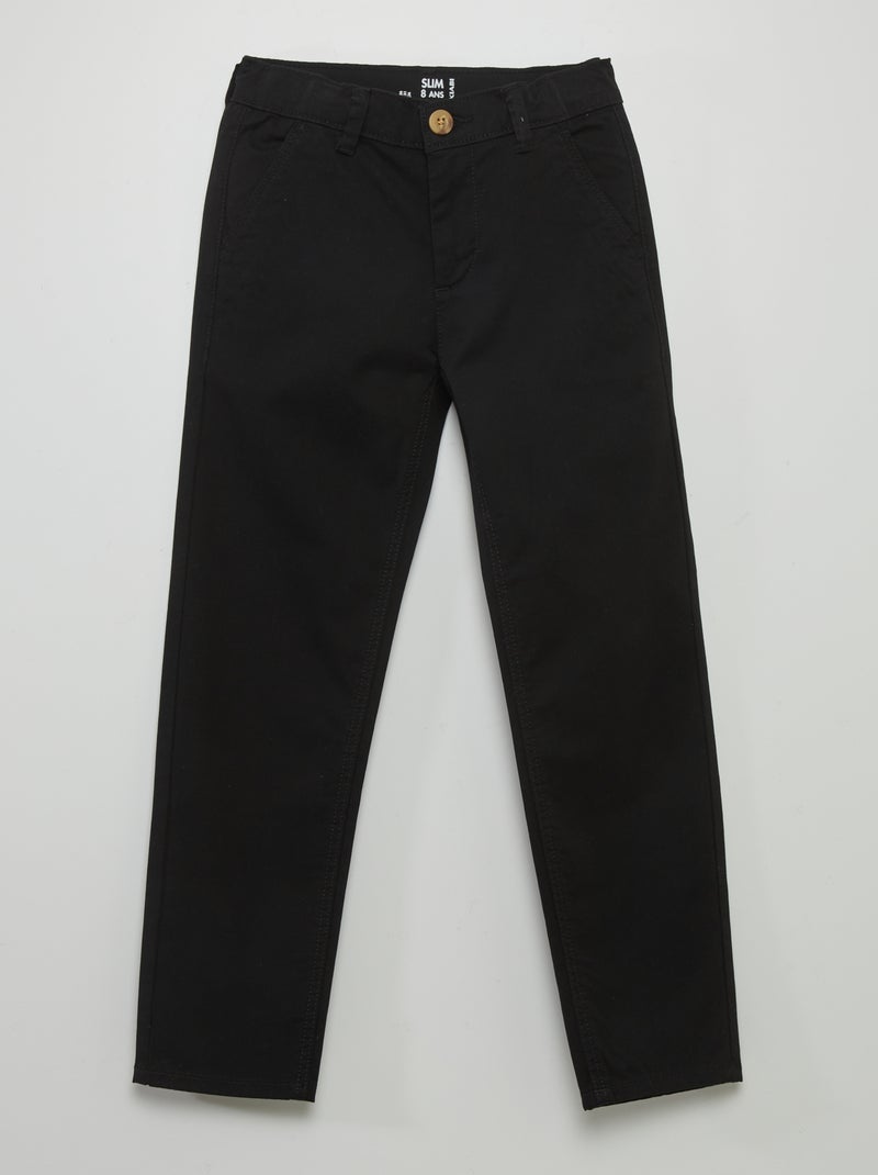 Pantalon chino slim noir - Kiabi