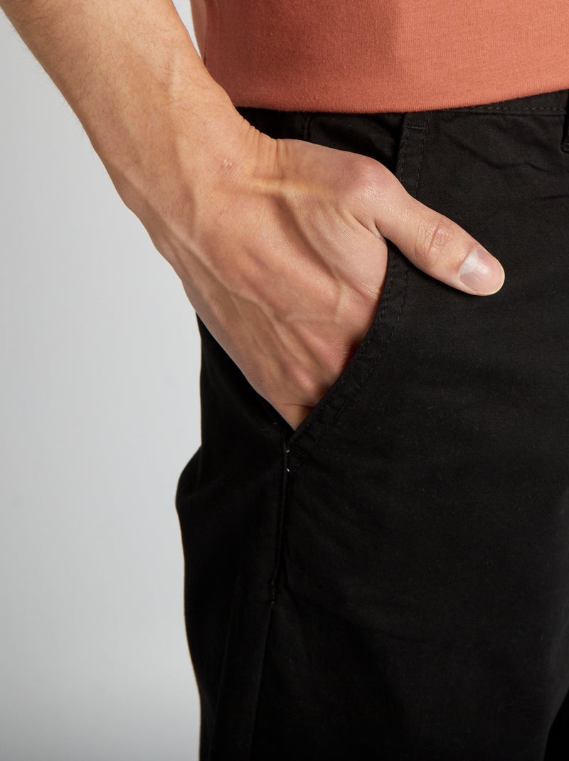 Pantalon chino slim Noir - Kiabi