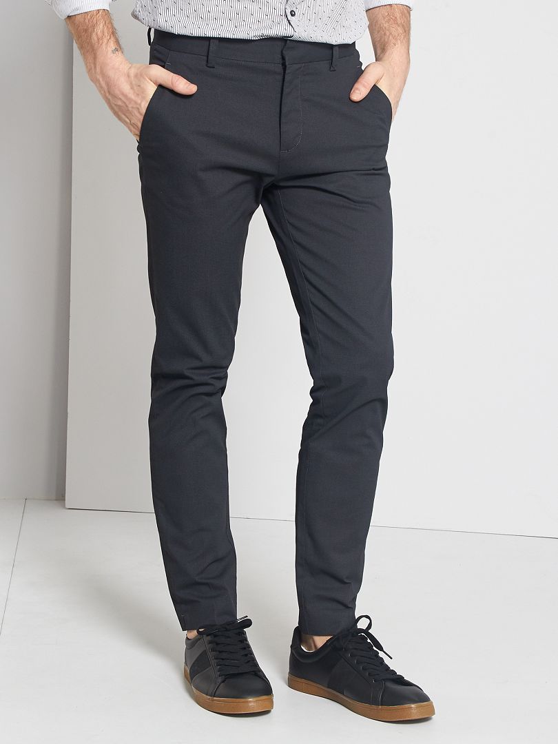 Pantalon chino slim noir - Kiabi