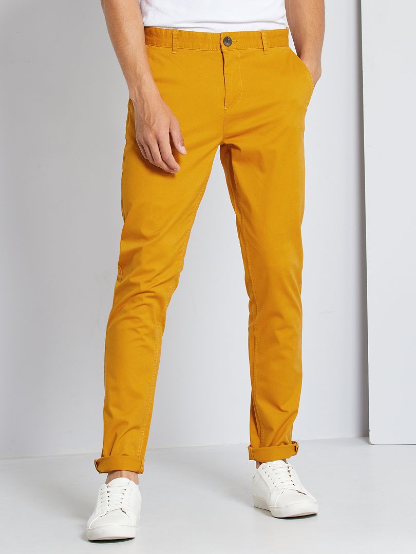 Pantalon chino slim orange clair Kiabi 15.00€