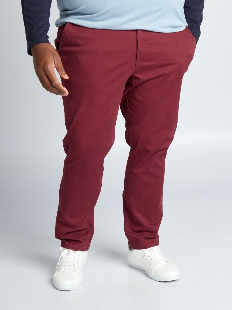 Pantalon chino slim rouge - Kiabi