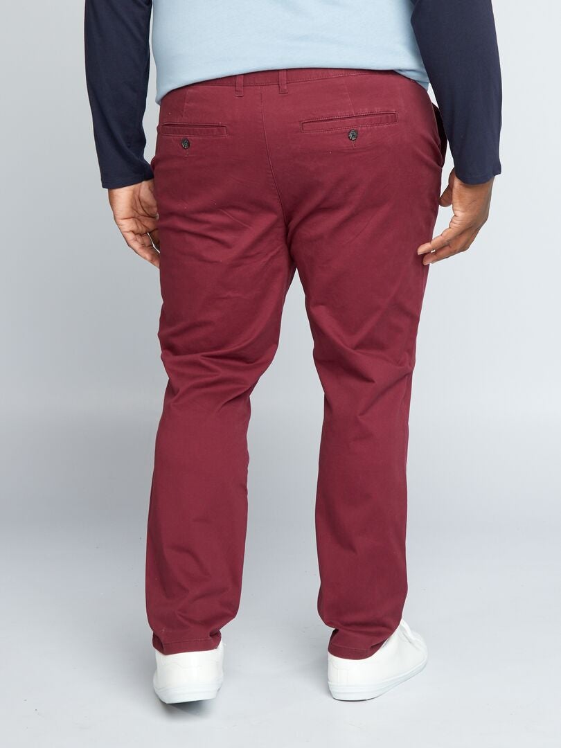 Pantalon chino slim rouge - Kiabi