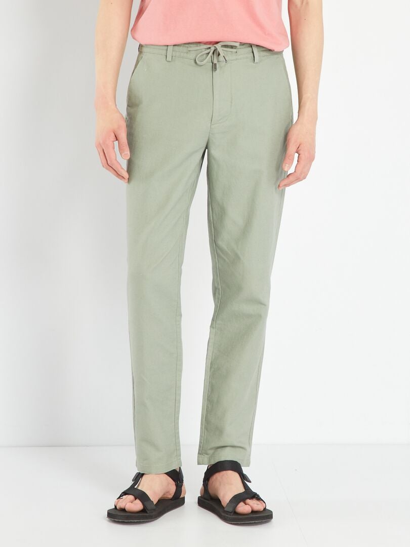 Pantalon grossesse chino - vert lichen - Kiabi - 25.00€