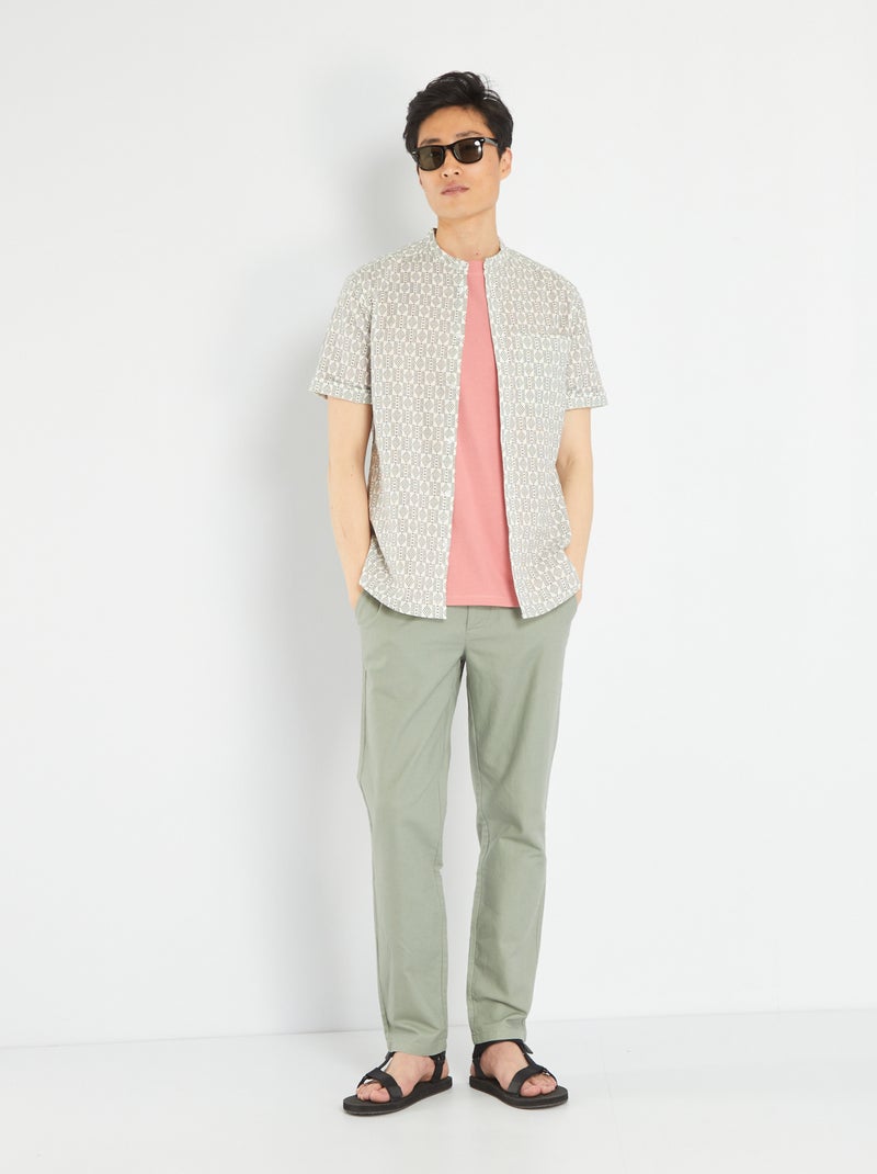 Pantalon chino slim Vert - Kiabi