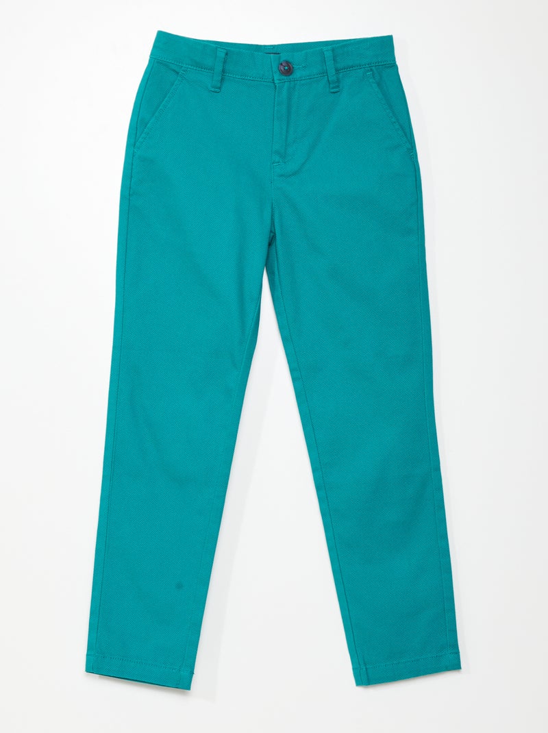 Pantalon chino slim Vert - Kiabi