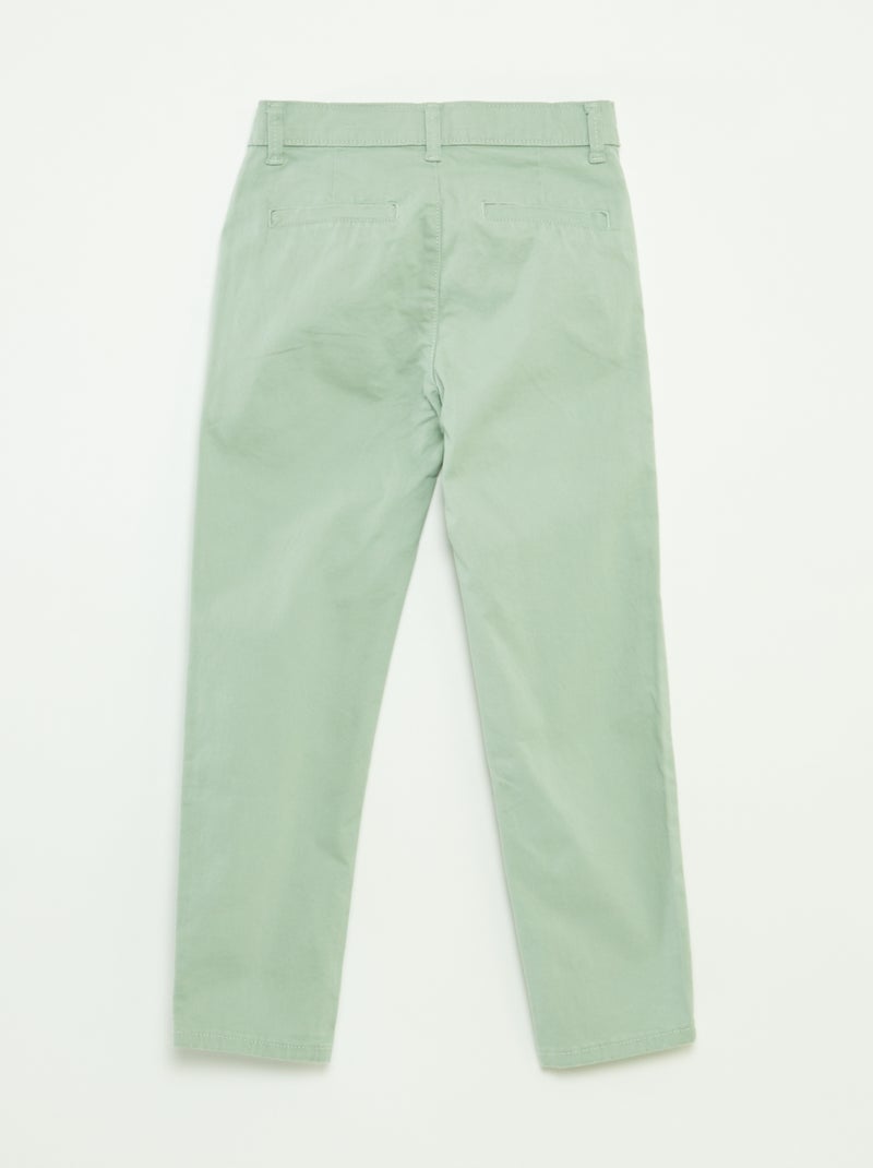 Pantalon chino slim VERT - Kiabi
