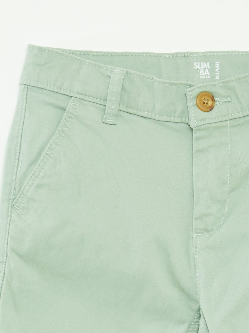 Pantalon chino slim VERT - Kiabi
