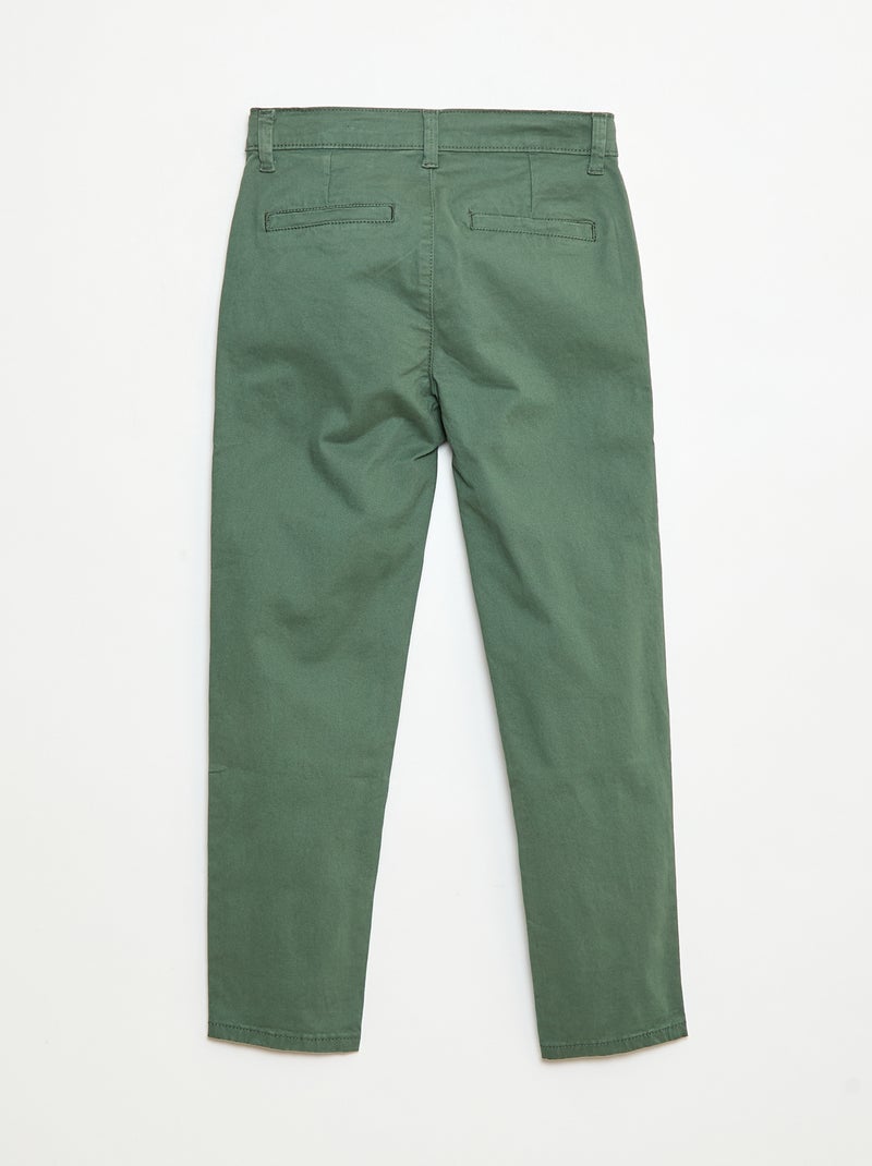 Pantalon chino slim Vert - Kiabi