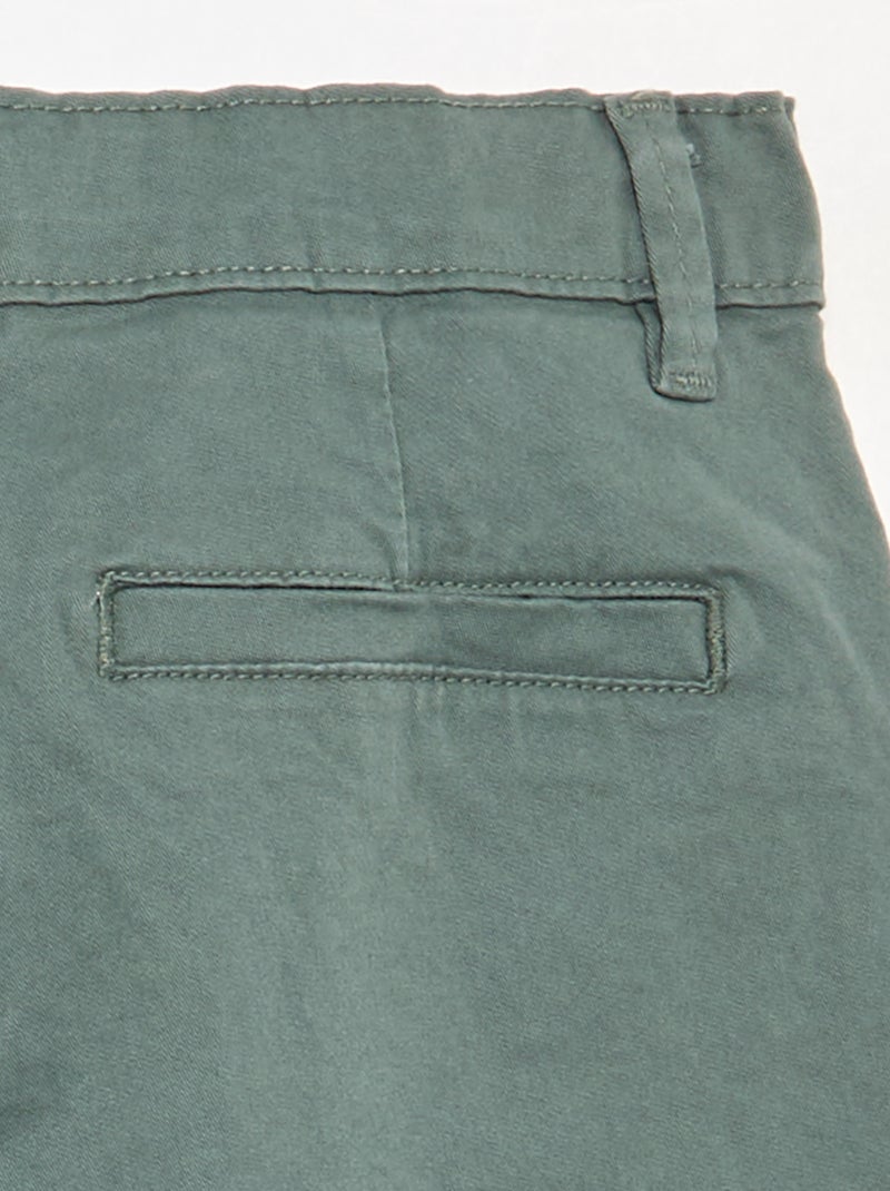 Pantalon chino slim Vert - Kiabi